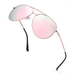 SODQW Polarised Women's Sunglasses Pilot with Rhinestone Decoration - Trendy Fashion UV400 Protection Glasses for Driving