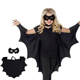 KUMSODE Bat Cape, Bat Costume Children, Bat Wings Children, Cape with Bat Mask, Cosplay Party, for 3-12 Girls Boys