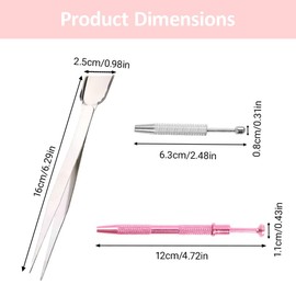 3 PCS Piercing Ball Grabber Tool, Pick Up Sprinkle Pen with Prongs Diamond Claw, Jewelry Tweezers with Shovel Head, Piercing Removal Tool for Tiny Objects, IC Chip, Electronic Components (Multicolor)