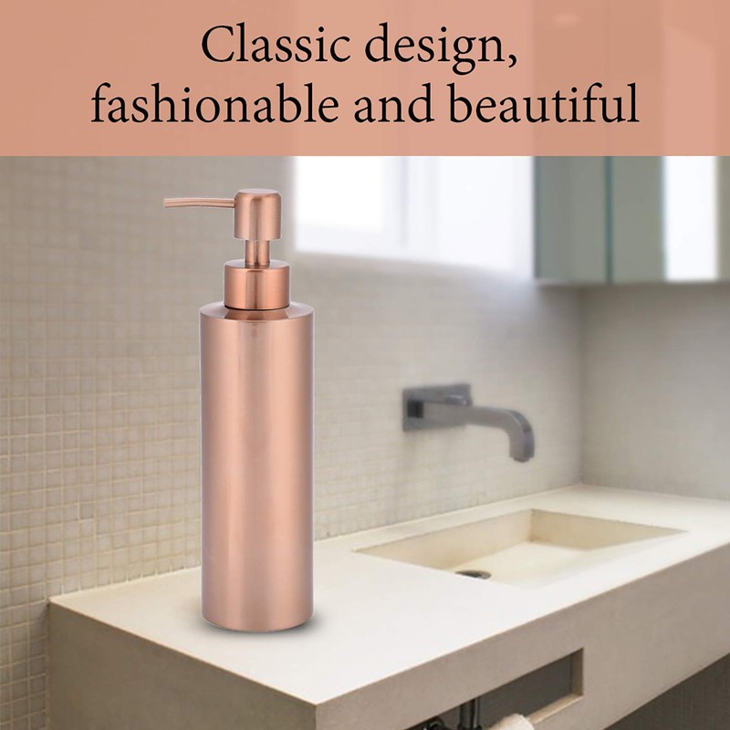 Stainless Steel Dispenser, Kitchen Bathroom Countertop Hand Pump Liquid Rose
