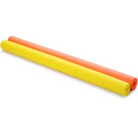 Hollowfly 2 Pack Jumbo Pool Noodles Floating Pool Noodles Foam Tube Large Hollow Floating Training Device Swimming Craft Projects Padding Bumper(55 x 3.5 Inch,Yellow and Orange)