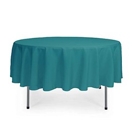YOUR CHAIR COVERS - 90” Round Polyester Tablecloths for Restaurant, Banquet, Wedding - Linen Table Cloth for Standard Round Tables - Teal