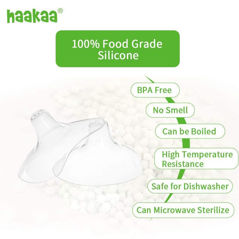 haakaa Nippleshield Silicone Nipple Shields for Breastfeeding with Carry Case