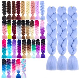 Kanekalon Jumbo Braiding Hair Extensions High Temperature Fiber Crochet Twist Braids 24inch 3pcs/lot (A33)