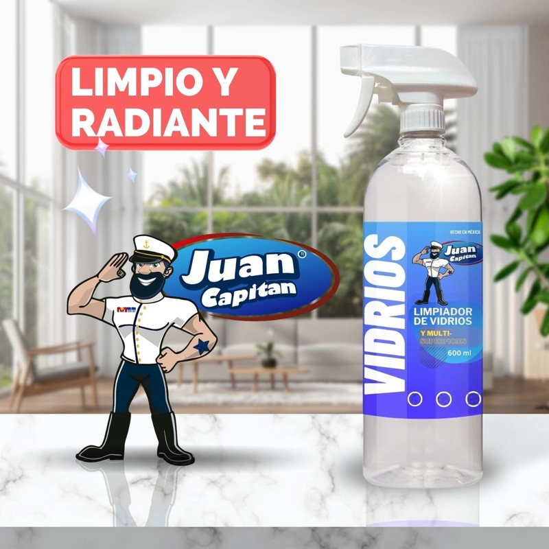 Juan Capitán: Seguro Limpiador Para Vidrios, Cristales y Superficies (600