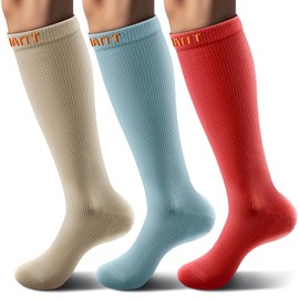 BULLIANT Compression Socks 3Pairs-15-20mmHg Circulation Support Men Women Hiking Sports Recovery-Upgraded Wicking Tech(3Pairs,Large-X-Large)