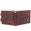 MORUCHA RFID Blocking Men's Biker Wallet Genuine Distressed Hunter Leather
