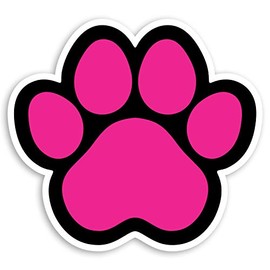 2 x 10cm Pink Paw Print Vinyl Stickers - Dog Cat Puppy Kitten Sticker #34565 (10cm Wide)