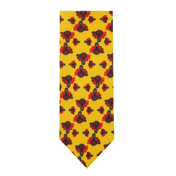 Jacob Alexander Men's Happy Thanksgiving Turkey Regular Neck Tie -