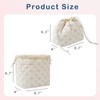 RSRSLEII Small Cotton Quilted Drawstring Makeup Bag, Cute Coquette Drawstring