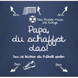 Shirtracer - Baby Bodysuit Long Sleeve Girl Boy - Sayings - Papa du schaffst das Fußball - White, 1 Navy Blue