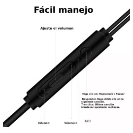 Willed Audífono Alambrico Manos Libres In Ear Con Mircrófono Color Negro