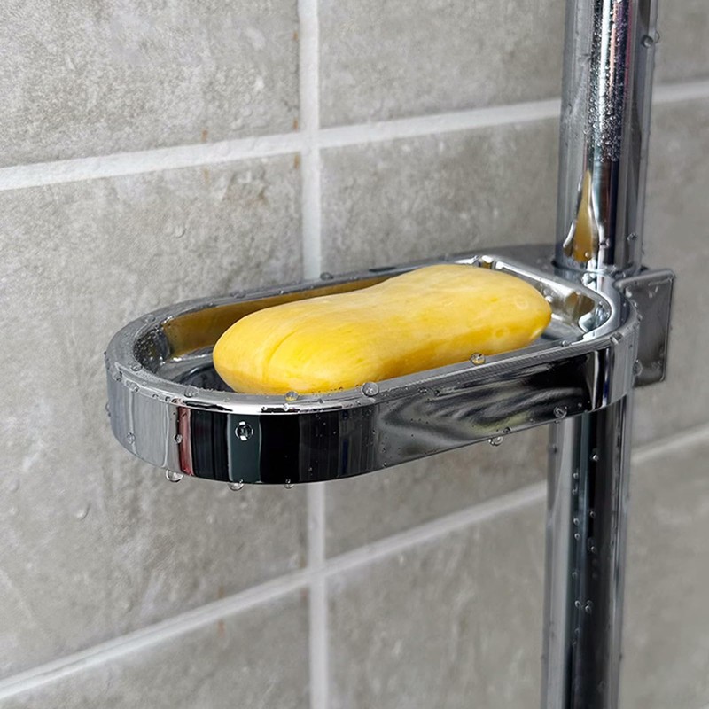 Clip-on Shower Rail Soap Holder, Compatible with 22mm Shower Pole,