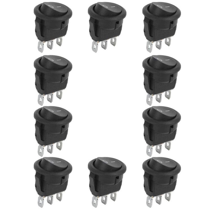 10-Piece Rocker Switch 3-Pin 2-Position Round Boat Rocker Switch 23