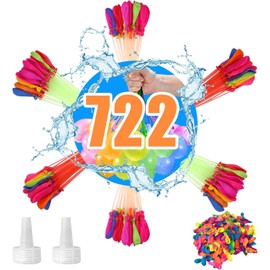 722PCS Self-Sealing Water Balloons, Quick Fill - Water Balloons for Kids Easy Fill, Bunch O Compatible, Suitable Safe Splash Balls for Beach, Pool Parties & Birthdays (Color Random)