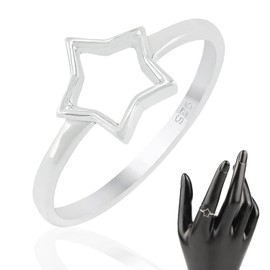TISHAVI Star Shape Sterling Silver Ring, Sterling Silver Ring Size 11, 925 Sterling Silver Ring, 925 Ring Sterling Silver