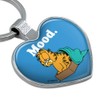 Garfield Mood Keychain Heart Love Metal Key Chain Ring