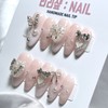 White Butterfly Handmade Nail Tips - Square / 화이트 버터플라이