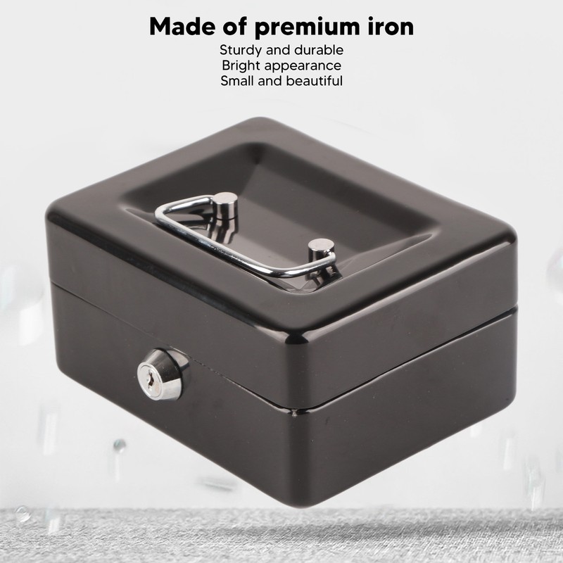 Metal Cash Box 6 Compartments High Safety Money Box with