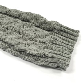 Wrapables Ribbed Cable Knit Leg Warmers for Women, Light Gray