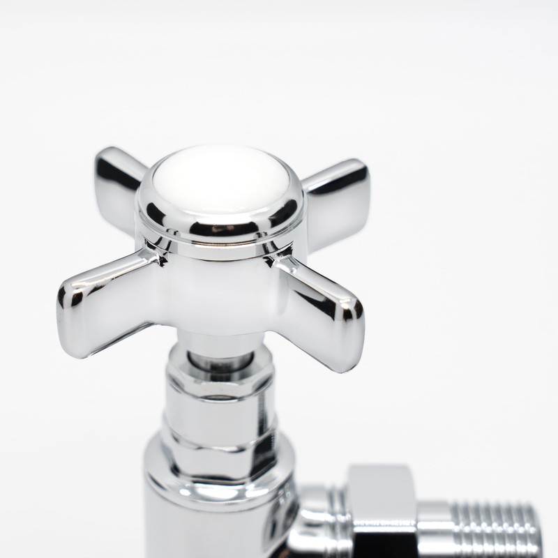 VANCOCO Angled Traditional Radiator Valve (Pair) - Traditional Chrome Radiator