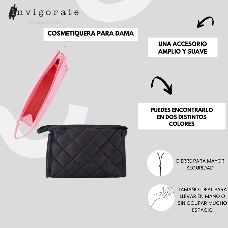 INVIGORATE Cosmetiquera Neceser, Bolsa de Viaje para Maquillaje, Básica Super