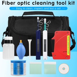 Fiber Optic Cleaning kit with SC 2.5mm Interface/LC1.25mm Interface Fiber Optic Cleaning Pen, Cleaning Box Clean dust-Free Paper,Suitable for SC/FC/ST/LC Plug end Cleaning kit