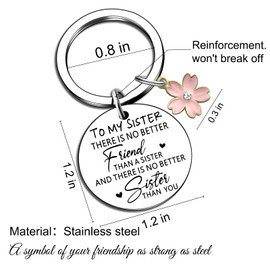 ibiwe Best Sister Ever Gifts Sister Heart Keychain Unbiological Sisters Gifts for Women Birthday Gifts For Sister Graduation Gifts For Friends Bestie Her Girls Cute Key Chain Soulmate