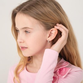 925 Sterling Silver Classic 9mm Plain Polished Huggie Hoop Earrings For Little Girls - Versatile and Simple Hoop Earrings for Everyday Use - Lightweight and Comfortable Earrings for Girls