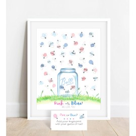 Firefly Gender Reveal Thumb Print Gender Guess, Mason Jar Gender Reveal Ideas