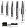 Set of 6, Screw Extractor, Hexagonal Shaft Screw Removal Kit,