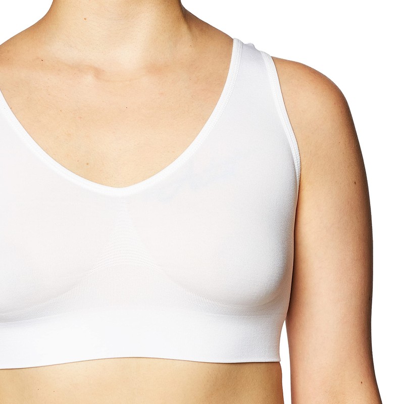 Ahh By Rhonda Shear Women's Seamless Leisure Bra, White, 3X