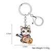 DUOWEI Acrylic Cute Patriotic Cat Keychain Key Ring 4th of