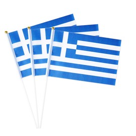 Greece Flag Greek Small Stick Mini Hand Held Flags Decorations 1 Dozen (12 pack)