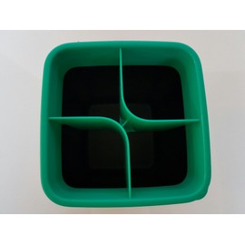 Tupperware Neo 4 Compartment Divided Storage Kitchen Tidy Pot Black Turquoise (high)