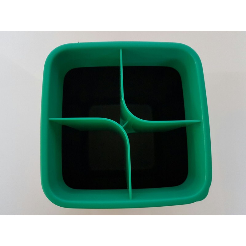 Tupperware Neo 4 Compartment Divided Storage Kitchen Tidy Pot Black