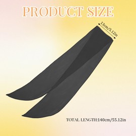 Psyqtsuary Women Plain Solid Color Pure Skinny Scarf, Solid Color Long Neckerchief Pure Skinny Scarf Necktie, Women Plain Skinny Scarf, Long Neckerchief Hair Band Choker, Black