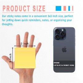 Zenmmy Sticky Notes Bulk 3x3 Inches, Self-Stick 48 Pads Bulk, 8 Bright Colors, Colorful Self-Adhesive Notes Pads for Home, School, Office, Notebook, 75 Sheets/Pad