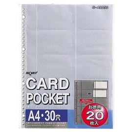 リヒトラブ 名刺用ポケット A4 20枚入 G49050 透明