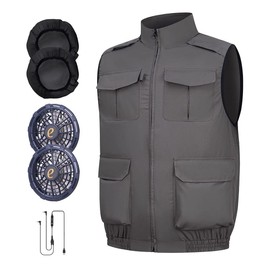 AIDAMAI Work Clothes with Fan Set, Air Cooling, Adjustable Work Clothes, Large Airflow, Long Life, Comfortable to Wear, Fan Attached Vest, Dustproof Cover, Lightweight, Thinner, Quiet, Energy Saving