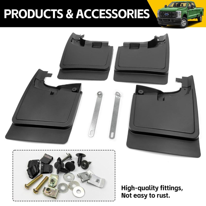 JTYZSM Mud Flaps for 2017-2024 Ford F-250/F-350 Super Duty Without