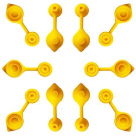 10 Pcs Universal Can Vent Caps - Yellow Gas Can Vents Spout Caps, Replacement Flexible Pour Nozzle Stopper Collar, Compatible with Most Old Style Fuel Water Jug