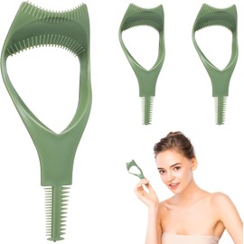Kit de 3 Protectores de Rímel y Tarjeta de Delineador de Ojos de Plástico Verde para Aplicación Fácil de Máscara y Delineador para Principiantes