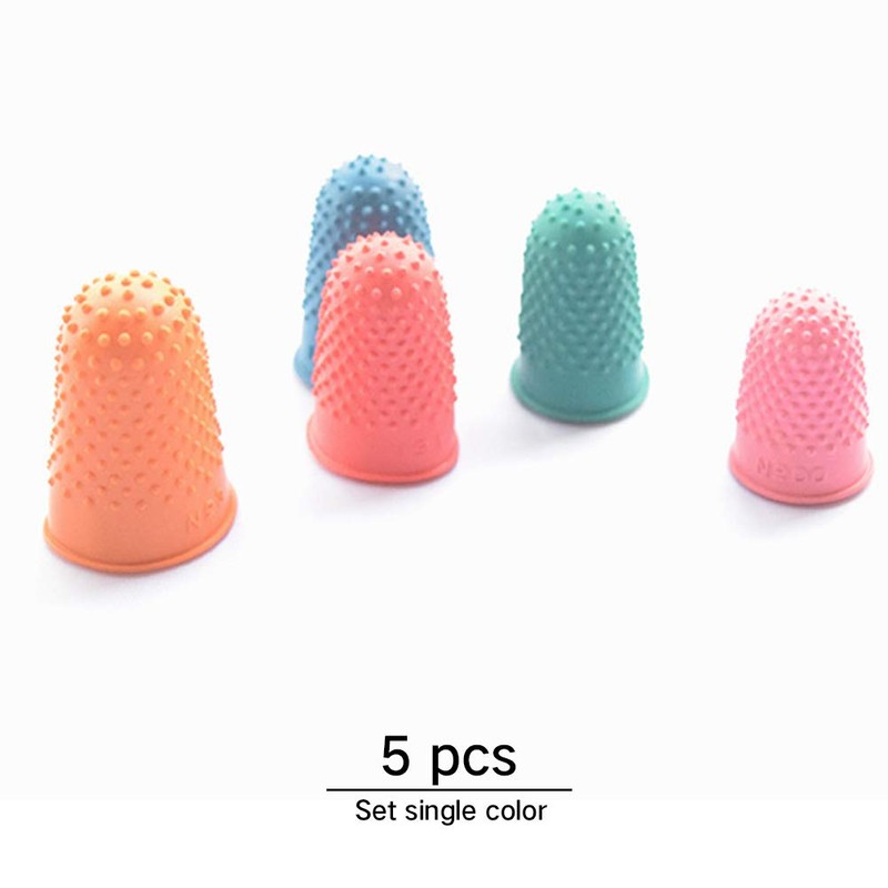 AUMACHEN Thimble Protectors 5Pcs, Finger Protectors, Rubber Fingers Thimble Guard