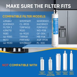 PUREPLUS Compatible with 4396841, Everydrop® Filter 3, EDR3RXD1, 4396710, 46-9083, 46-9030, 9030, 9083, Refrigerator Water Filter, 4Pack