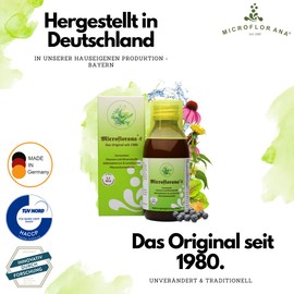MICROFLORANA® -F - Probiotics - Intestinal Restoration - Colonisable Bacterial Strains - Vitamins and Minerals - Includes Dosing Aid - Plant Components - Probiotics Liquid - Since 1980-150 ml