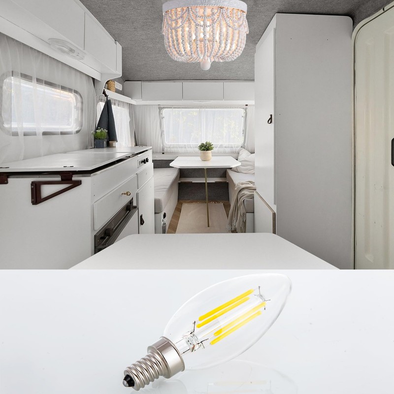 Beonllay 12 Volt Candelabra Light Bulbs 40 Watt Equivalent Low