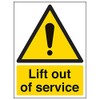 V Safety Lift out of service Magnetic Safety Sign 150mm