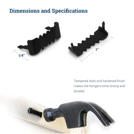 Sawtooth Picture Hangers No Nail - 100 Pack - 1 Inch - Black Sawtooth Hanger