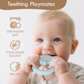 Moonkie Dinosaur Baby Stacking Toys | 7-Piece Silicone Rings for Teething Relief | Educational Toy for Infants & Toddlers 6 Months+ | Baby Boy Essentials